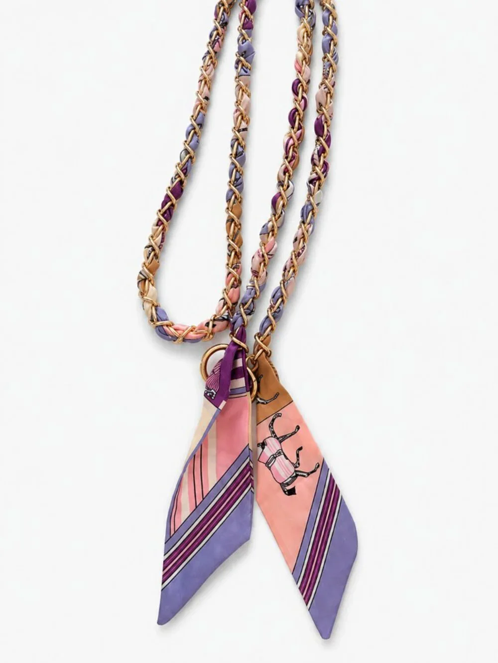 Ribbon Chain Phone Crossbody Lanyard with clear Tether Patch